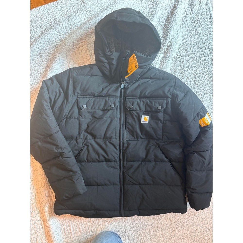 Carhartt Montana Insulated Jacket Black Mens Medium Loose Fit